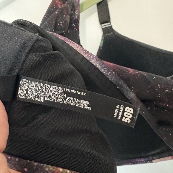 Torrid 50B Bra Lot Bundle Dream Wire Free Push Up Bras Black Galaxy Print Smooth - Picture 13 of 13